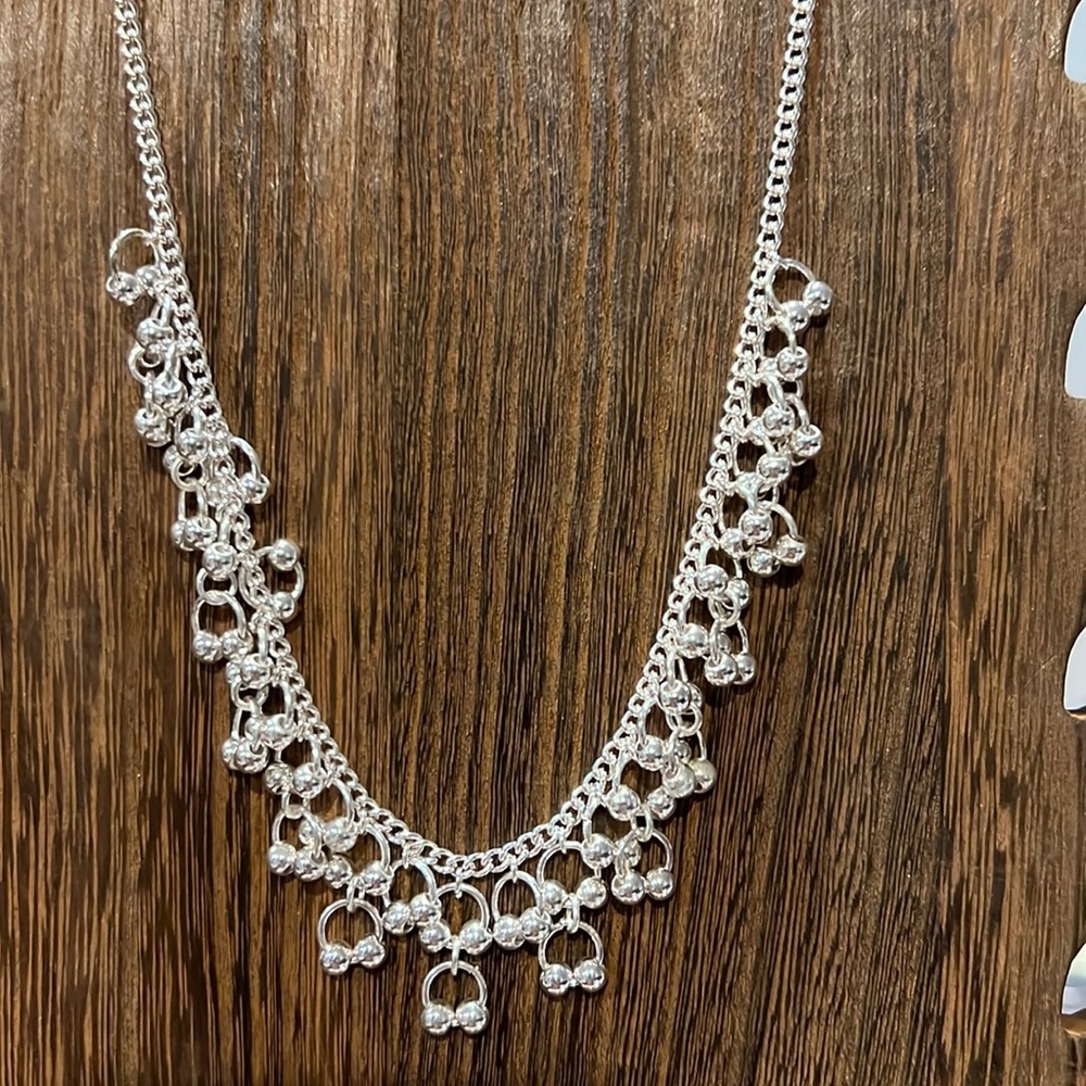 3/$18 Hannah Silver Necklace- New - Lot 393